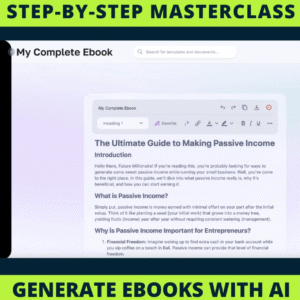 Create a Full eBook with AI: A Step-by-Step Masterclass Featuring Video Tutorials(PRL& MRR)