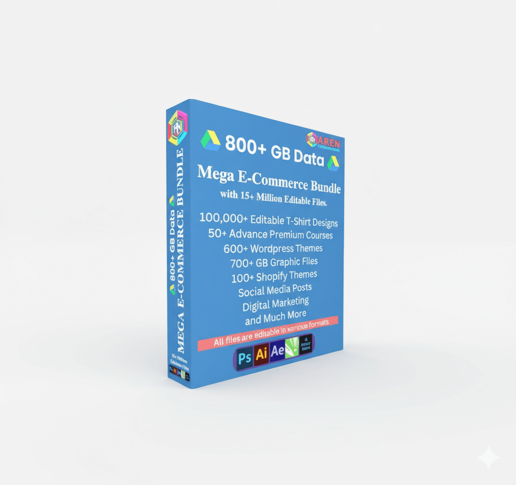 The Ultimate Mega Bundle: E-Commerce, Graphic Design, Video Editing & Digital Marketing{PRL& MRR}