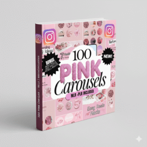100 Aesthetic Pink Instagram Carousel Templates – Editable Canva with PLR & MRR