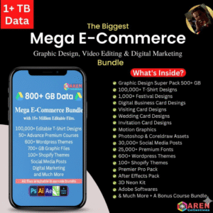 The Ultimate Mega Bundle: E-Commerce, Graphic Design, Video Editing & Digital Marketing{PRL& MRR}
