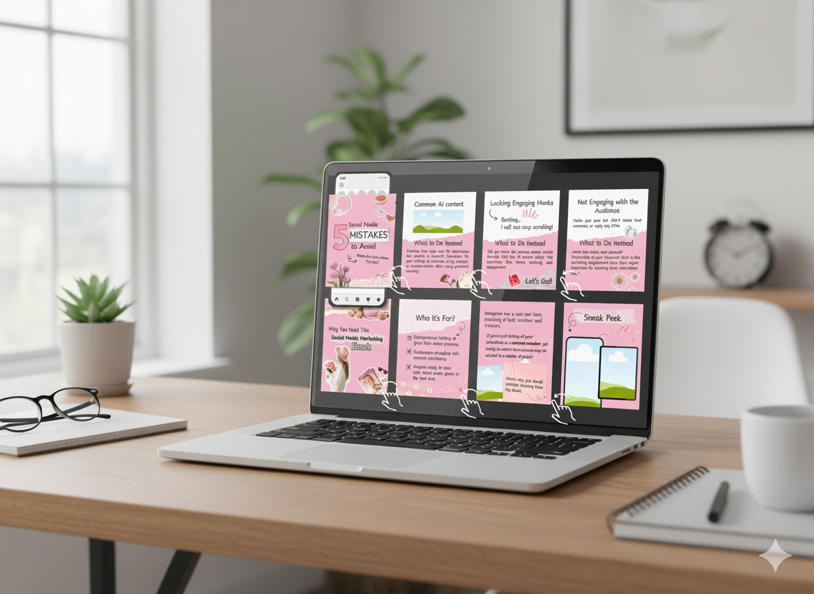 100 Aesthetic Pink Instagram Carousel Templates – Editable Canva with PLR & MRR - Image 4