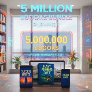5 Million PLR & MRR eBooks Mega Bundle | Resellable Digital Books for Passive Income & Finance Niches