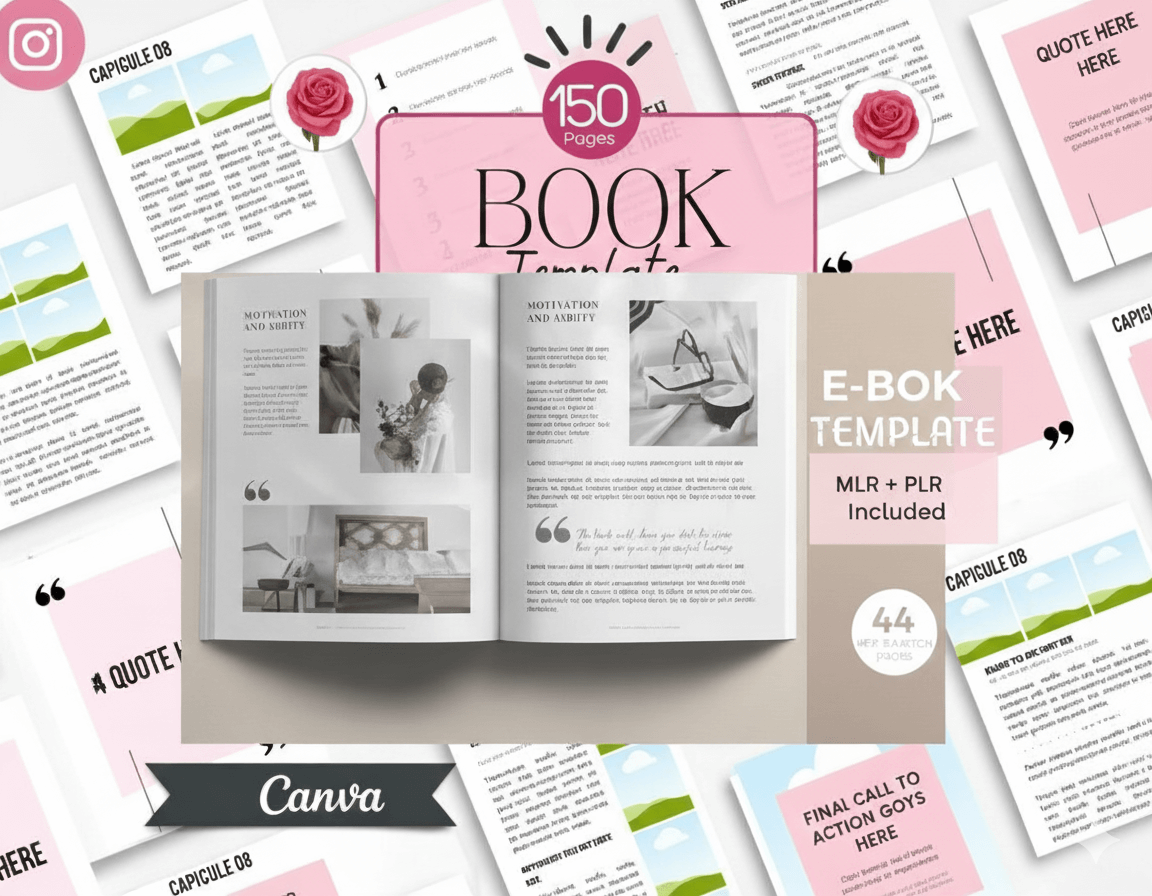 Canva eBook Templates | Course & Workbook Templates | How to Create eBooks | 150 Editab{PRL& MRR}le Canva Templates